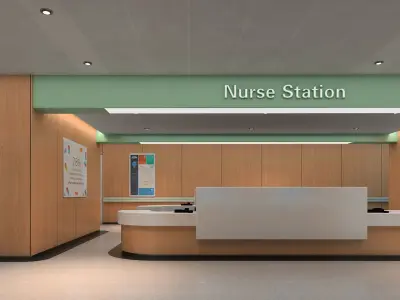 Hospital corridor 3D model