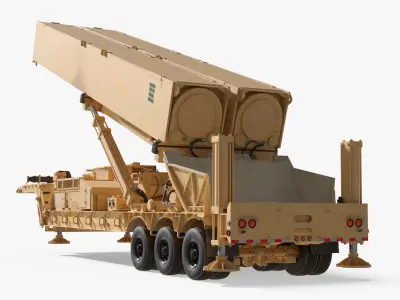  LRHW Launcher with Deployed Hypersonic Missiles Animated Rigged 