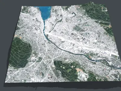 Cityscape Zurich Switzerland 3D model
