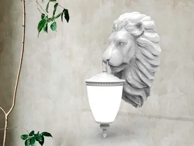 Lion Head Wall Lamp 3D print model