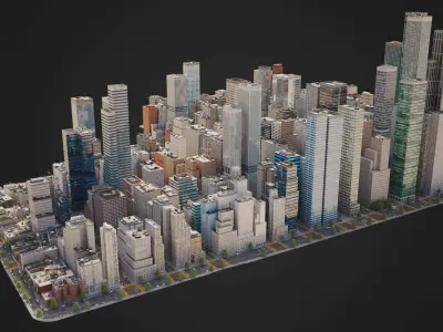 Realistic City C1 MAYA Low-poly 3D model