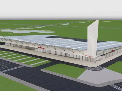 Modern Bus - Coach Terminal 3D model