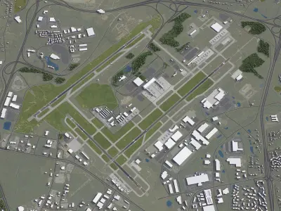Greensboro Airport Low-poly 3D model