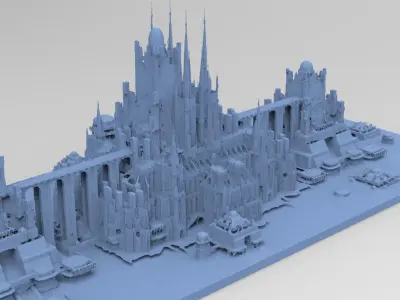  Bloodborne inspired  for print Cathedral City huge 3D print model