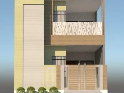 House two story with balcony 3D model