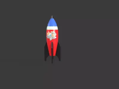 Toy Rocket Ship Low-poly 3D model