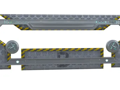 Sci-fi Gate B Low-poly 3D model