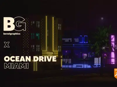  Ocean Drive - Miami Street Scene 3D model
