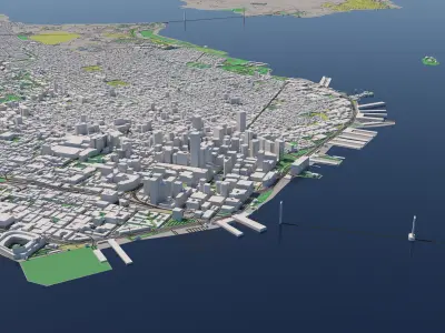 San Francisco California USA 25x25km City Map 3D model