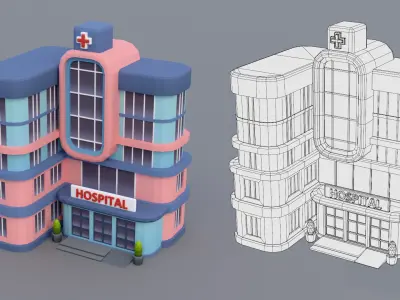 30 Low-Poly Urban Buildings Collection Low-poly 3D model