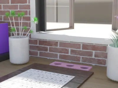 View of looking out of window 3D print model
