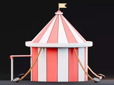 Amusement Park - Tent Low-poly 3D model