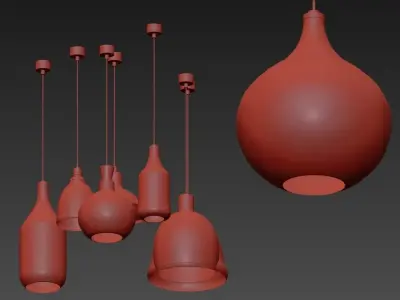 Modern Minimalist Vintage cage Pendant Lights Cafe Bar window 3D model