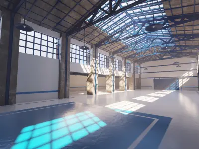 SHC Renovated Factory hall Low-poly 3D model