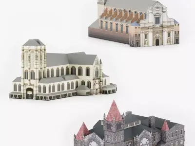 CHURCH Lowpoly 3D Model Collection 3D Model Pack