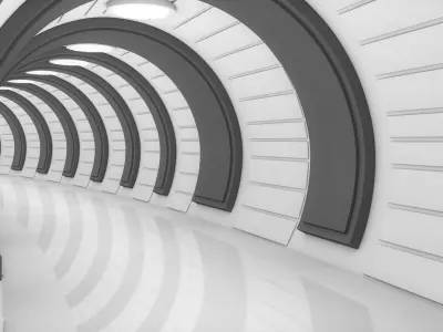 Sci Fi Tunnel 3D model 35