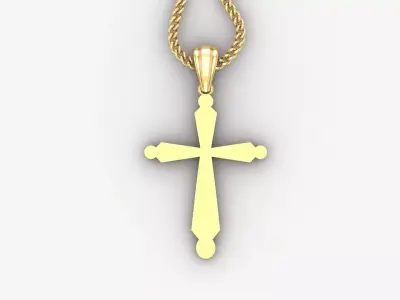 Light Gold 18K Cross Pendant 1CP098 3D print model
