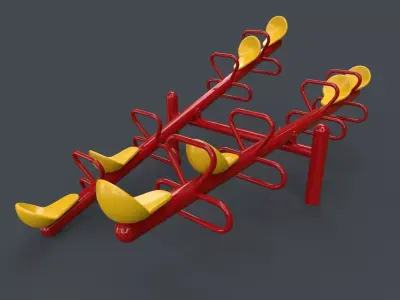 PBR Modular Outdoor See Saw Playground D Low-poly 3D model
