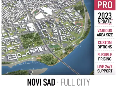 Novi Sad Low-poly 3D model