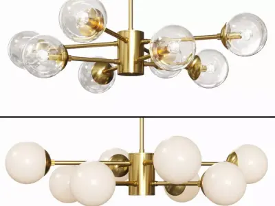 Karrington 8-Light Chandelier Brass 3D model