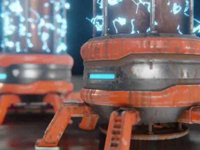 Sci-Fi Reactor Low-poly 3D model