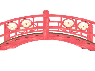 Japanese Bridge Low-poly 3D model