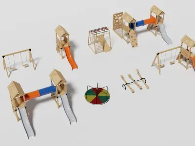 Playground pack v3 Low-poly 3D model