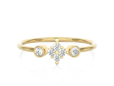 Light Minimalist Diamond Ring 3D print model