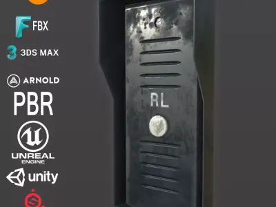 External Internal Black Intercom Free low-poly 3D model