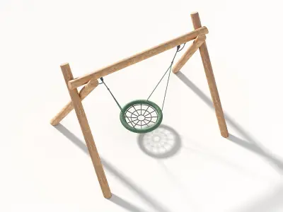 Wooden Swing - Outdoor Kids Playground 005 3D model