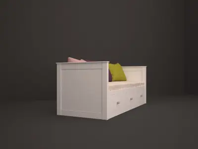 bench daybed with drawers 3D model