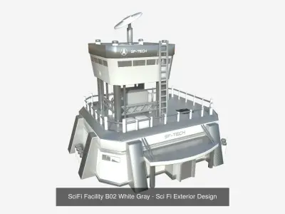 10 SciFi Facility B Collection - Sci Fi Exterior Design 3D Model Pack
