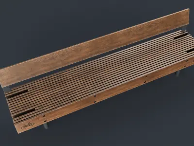 Modern Outdoor Bench 54 PBR Game Ready Low-poly 3D model