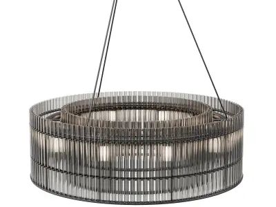 Pendant lamp transparent glass black metal 3D model