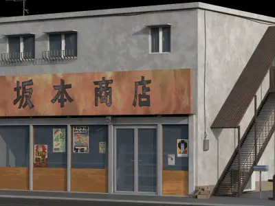 sakamoto days store - convenience store- japanese store-stl Low-poly 3D model