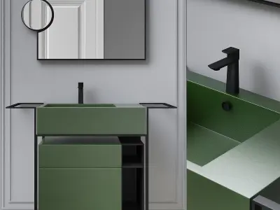 Washbasins Furniture 3d model collection 10 pieces 3D Model Pack