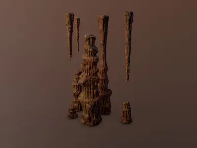 Stalagmite pile of sticks 3D model