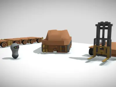 Low Robo Platform Pack Low-poly 3D model