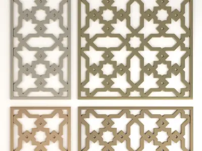 Arabic Islamic pattern decorative gold plaster 1 3D Model Pack