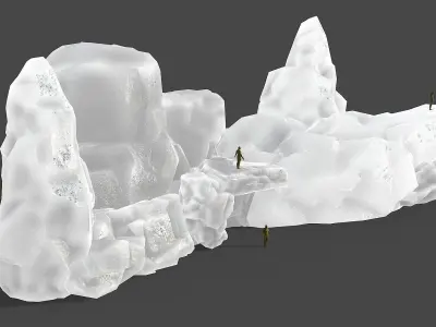 Mountain ice rocks - 3D Models PBR Pack 12 Low-poly 3D model