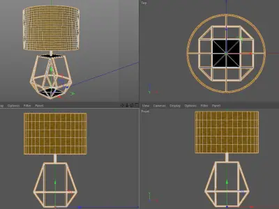 Geometric Copper Rex Table Lamp 3D model