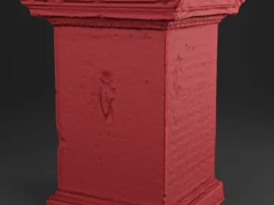 3D Scanned Tombstone - 01 Low-poly 3D model