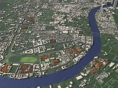 Bangkok Thailand - city and urban 3D model