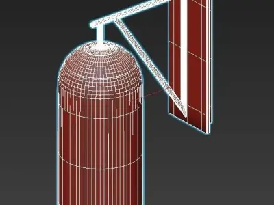 COLLINS wall light with clear glass dome and metal frame 3D model