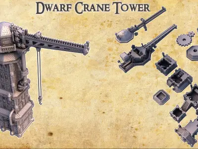 Dwarf Crane Tower  Tabletop Terrain 28MM  3D print model