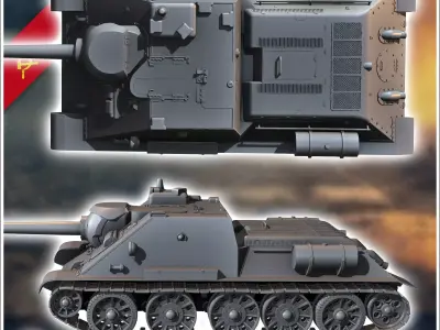 SU-85 tank destroyer - Soviet army WW2 Second World East front O 3D print model