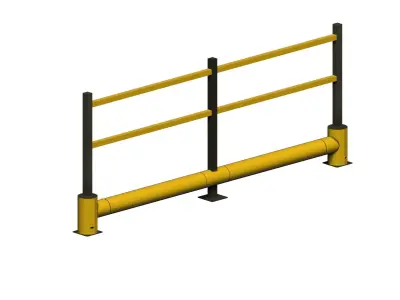 Flex impact traffic safety barrier Low-poly 3D model