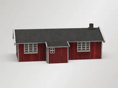 Traditional Norwegian House  Low-poly 3D model