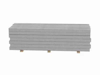 Concrete Slabs On Wood Planks 3D model