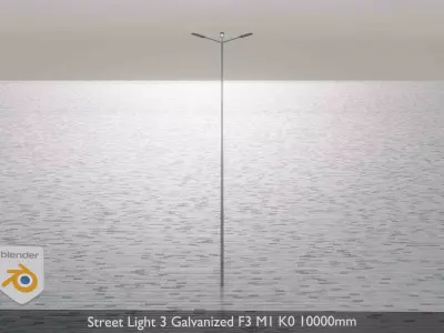 Street Light 3 Galvanized F3 M1 K0 10000mm Low-poly 3D model